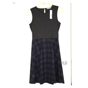 NWT Loveappella Viviana 2fer knit dress dk grey XS